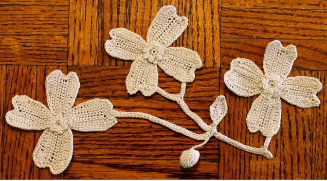 Irish Crochet Motif – Flowering Dogwood